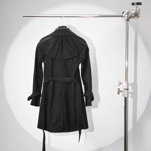 BCBGMAXAZRIA Black Trench Coat, Size XXS – Never Worn - Picture 2 of 7